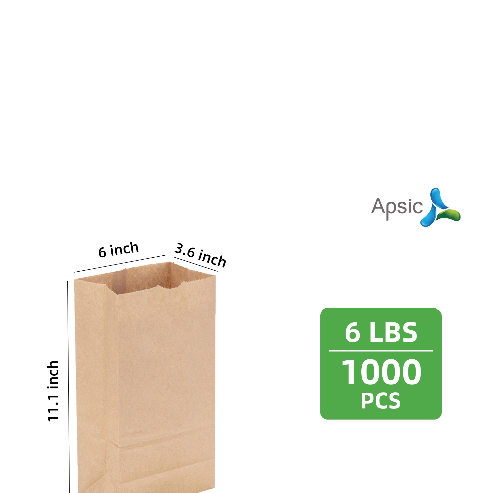 6 LBS KRAFT PAPER BAG 1000/Case