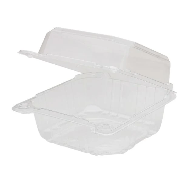 6''x 6'' PET Hinged Food Containers 500/Case