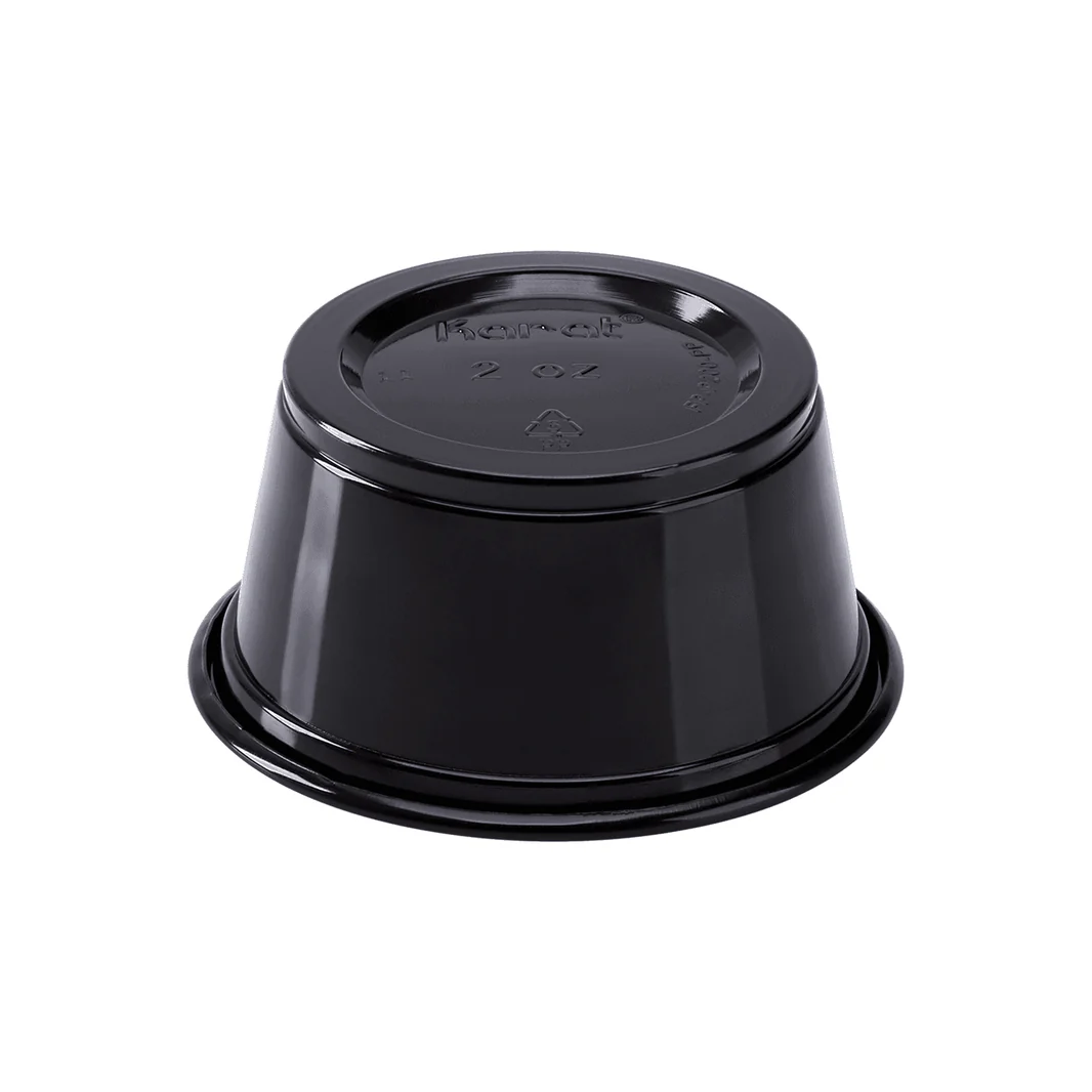 2 oz PP Plastic Portion Cups, Black 2500/Case