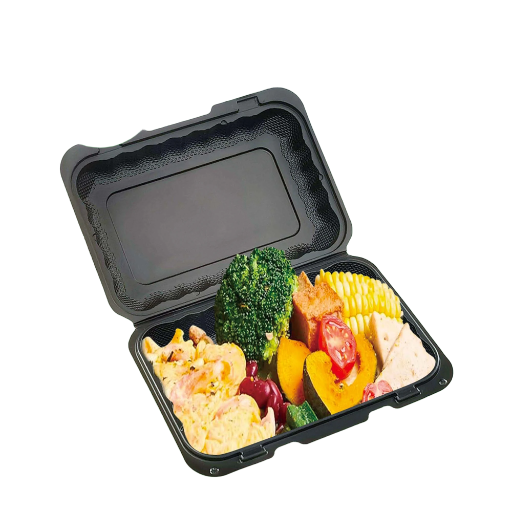 9"×6" ONE COMPARTMENT HINGED CONTAINER BLACK 150/Case