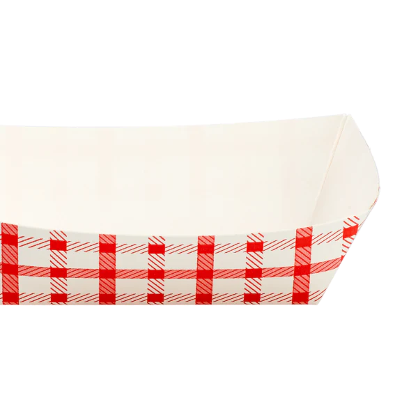 0.5 lb Food Tray | Shepherd's Check Red Pattern 1000/Case