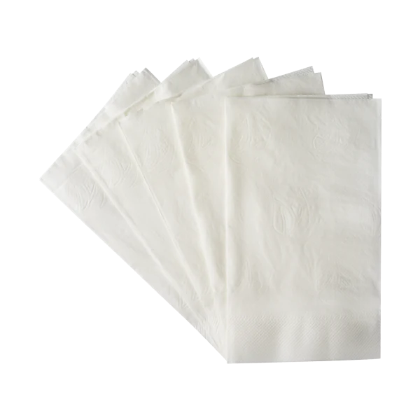 15" x17" 2 Ply Dinner Napkins, White 3000/Case
