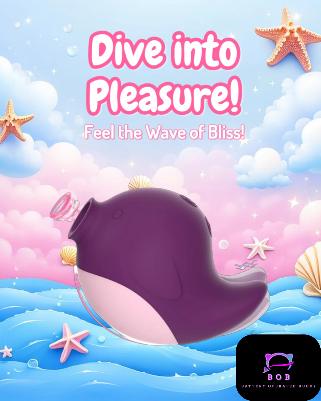 Silicone Whale Suction Vibrator and Massager