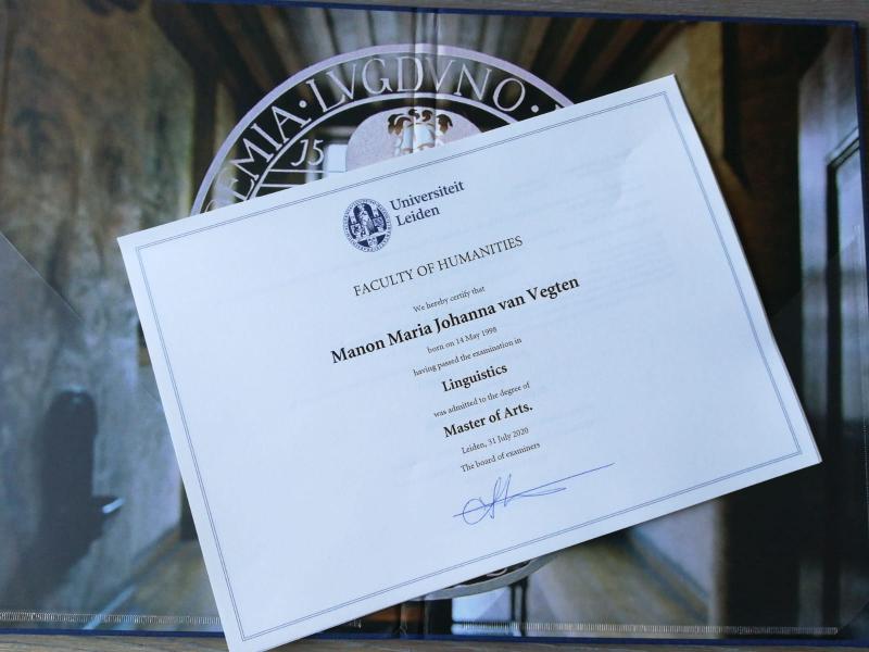 Leiden University Master's Degree Certificate