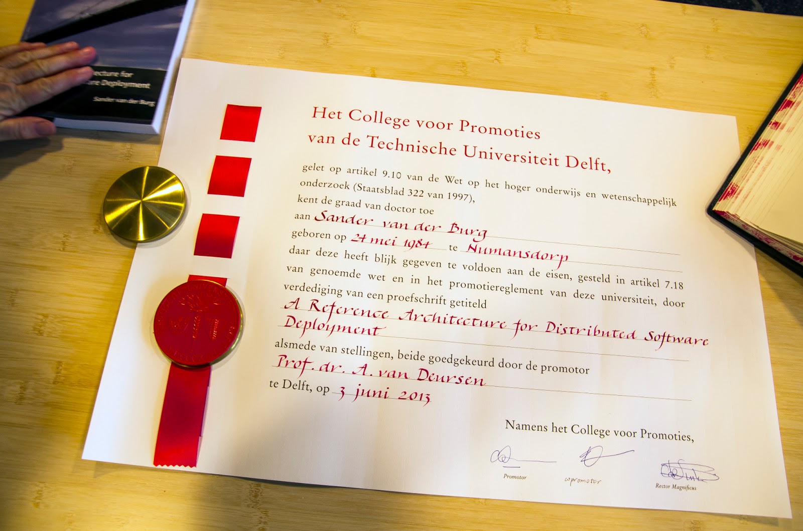 PhD-diploma van de TU Delft