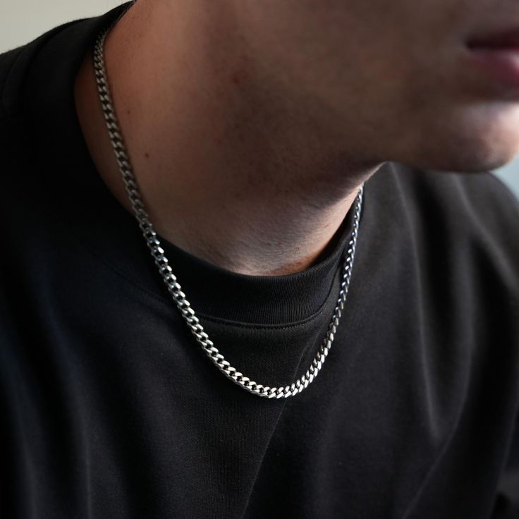 Silver curb chain