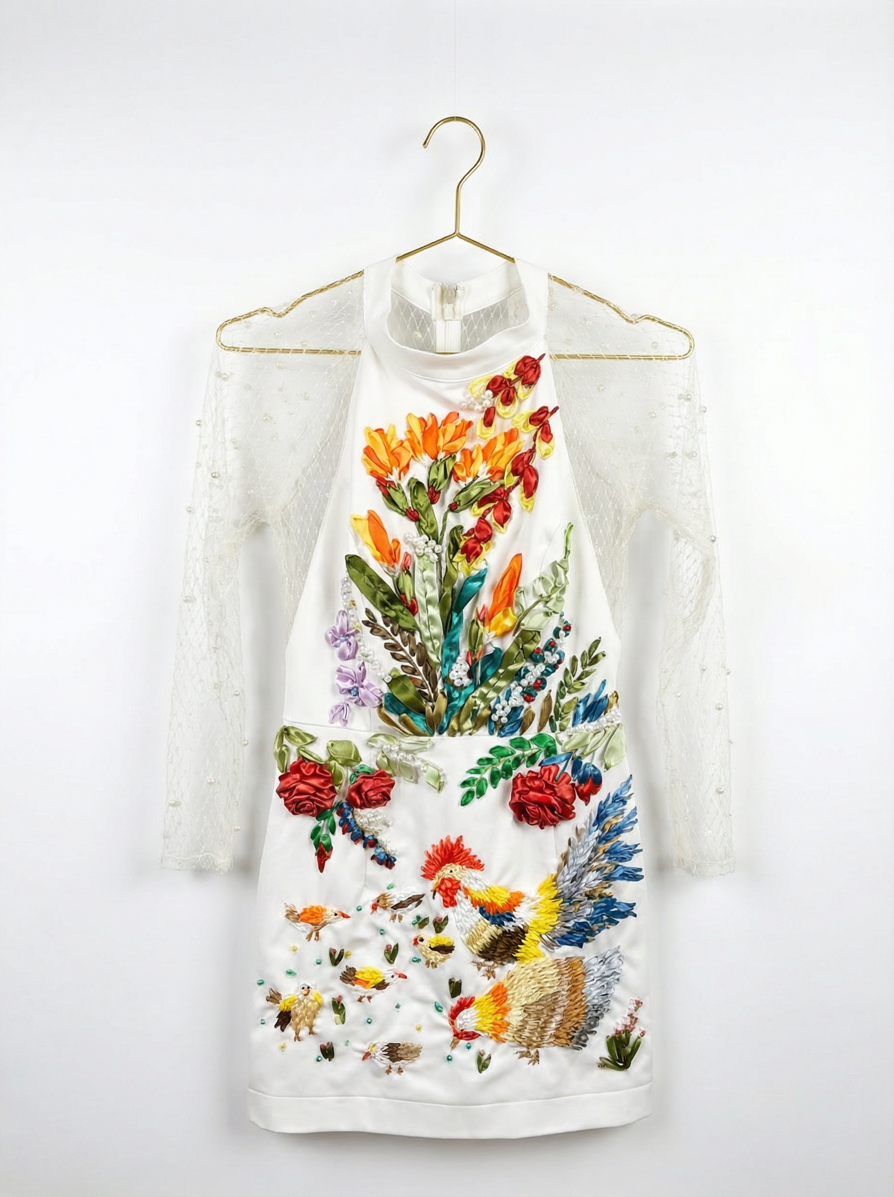 Embroidered White Dress