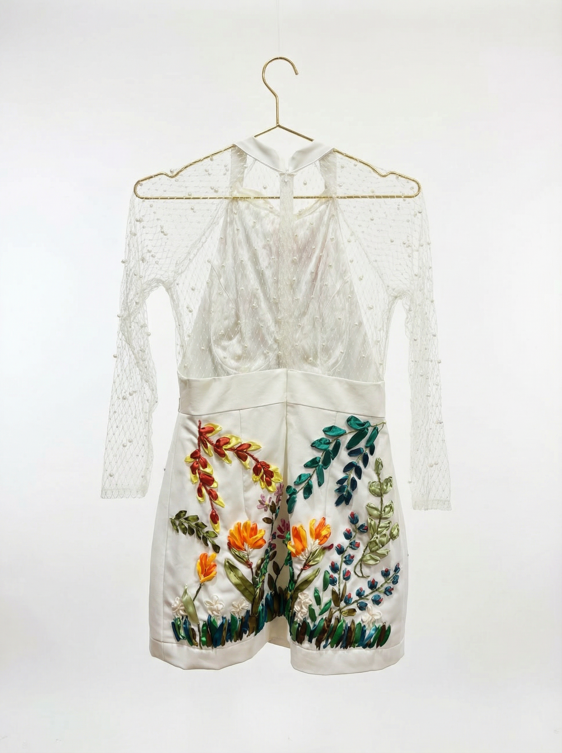 Embroidered White Dress