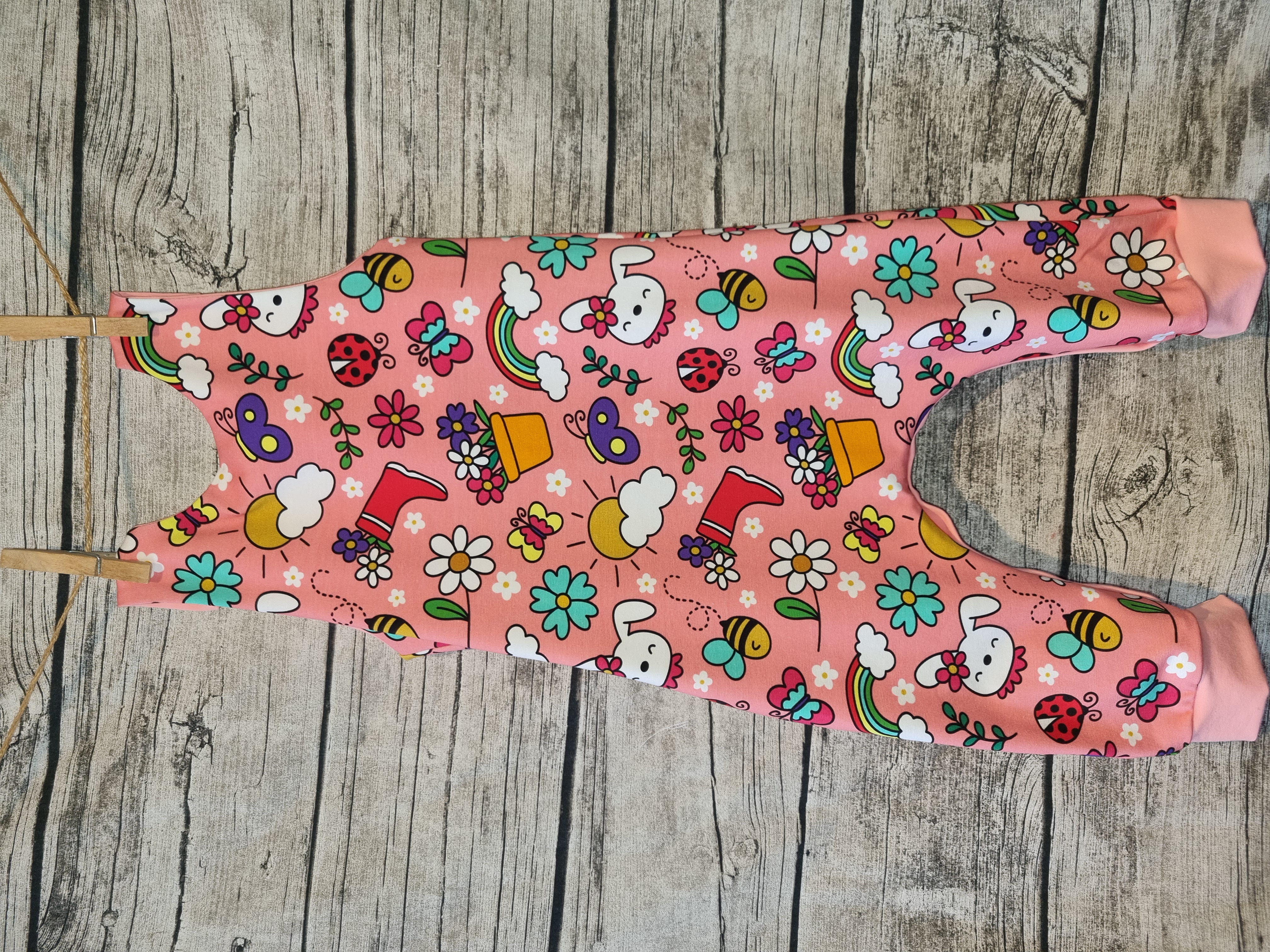 Pink Garden Theme Baby Romper