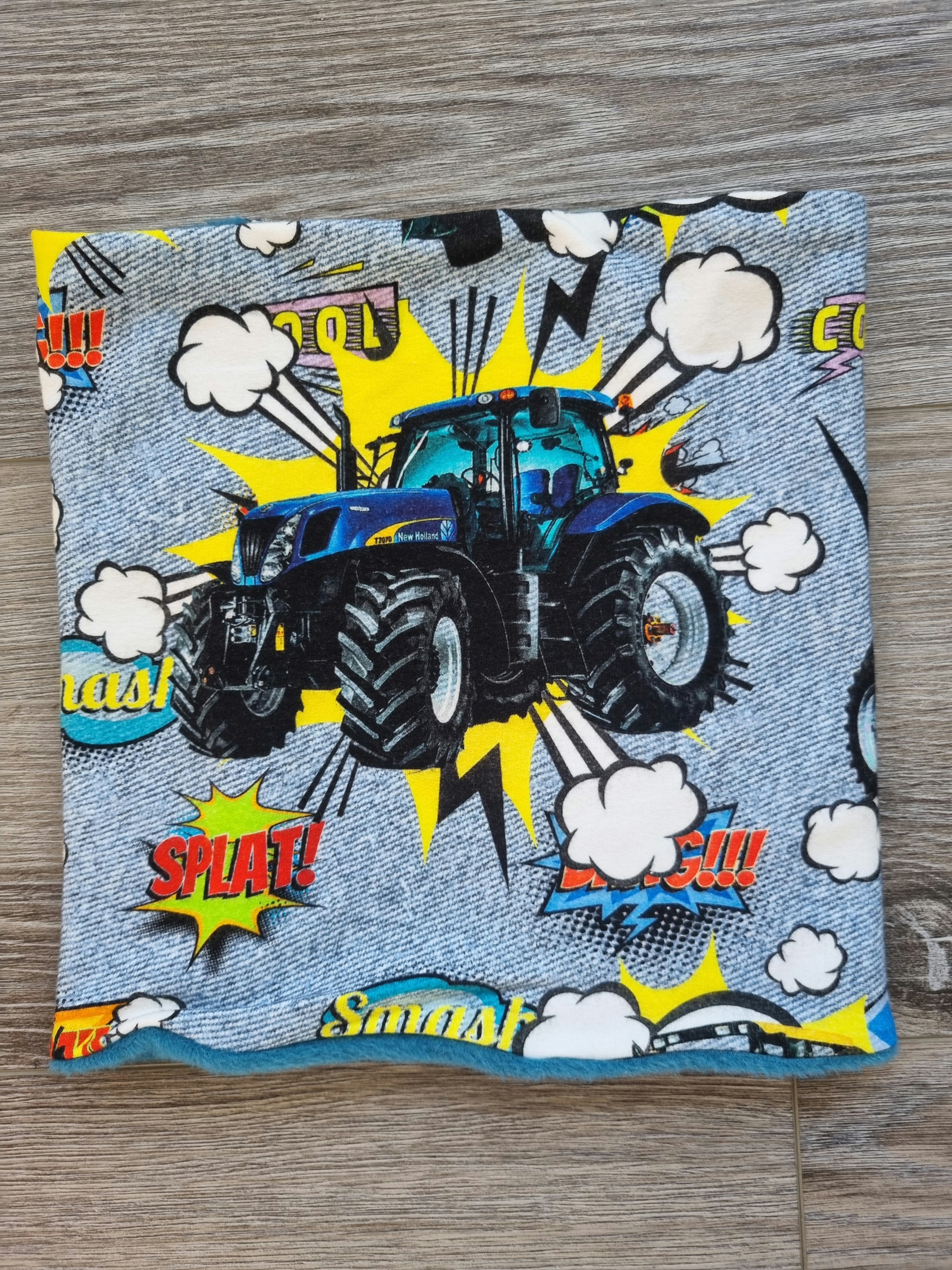 Children’s tractor-themed snood