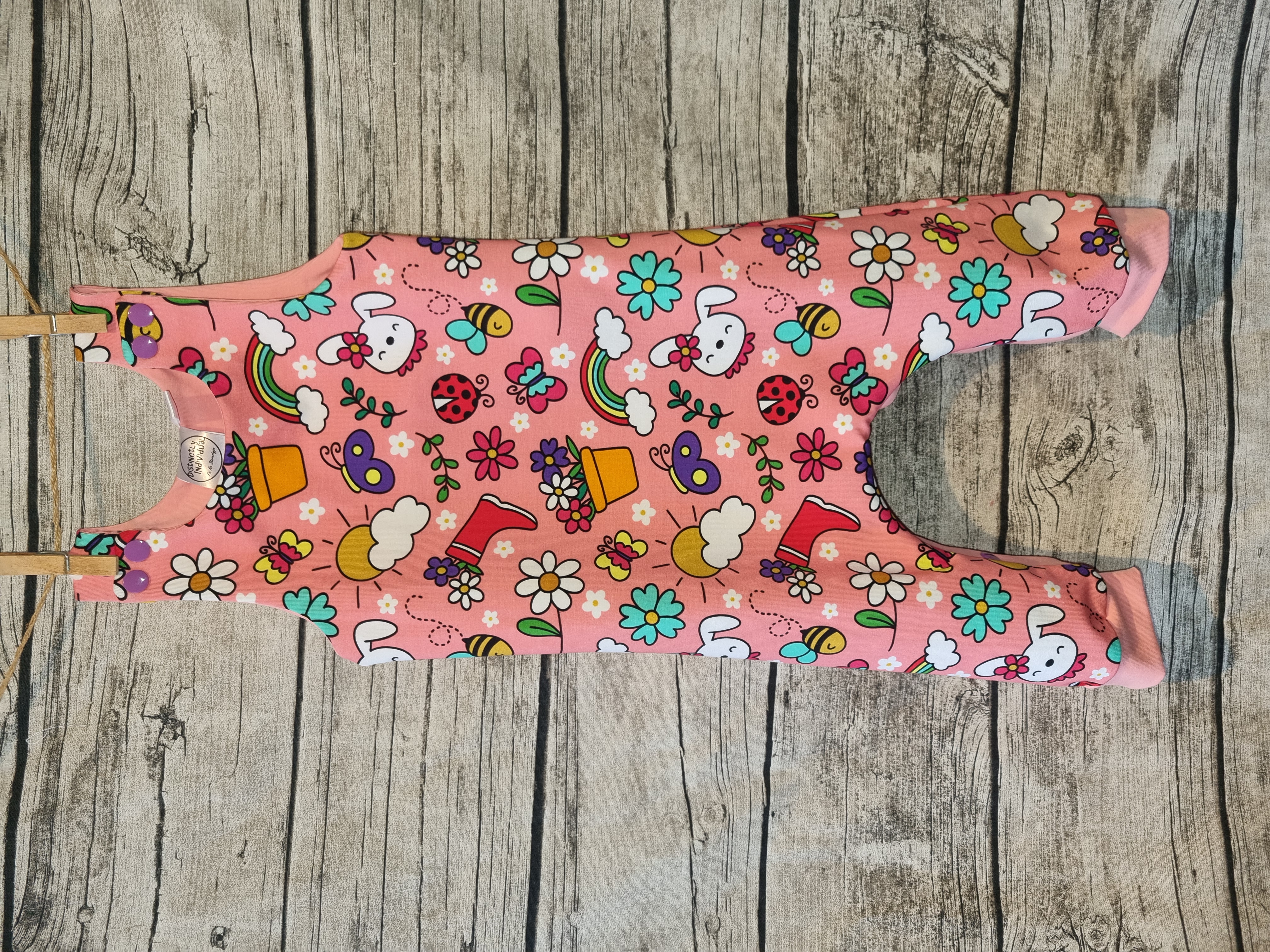 Pink Garden Theme Baby Romper