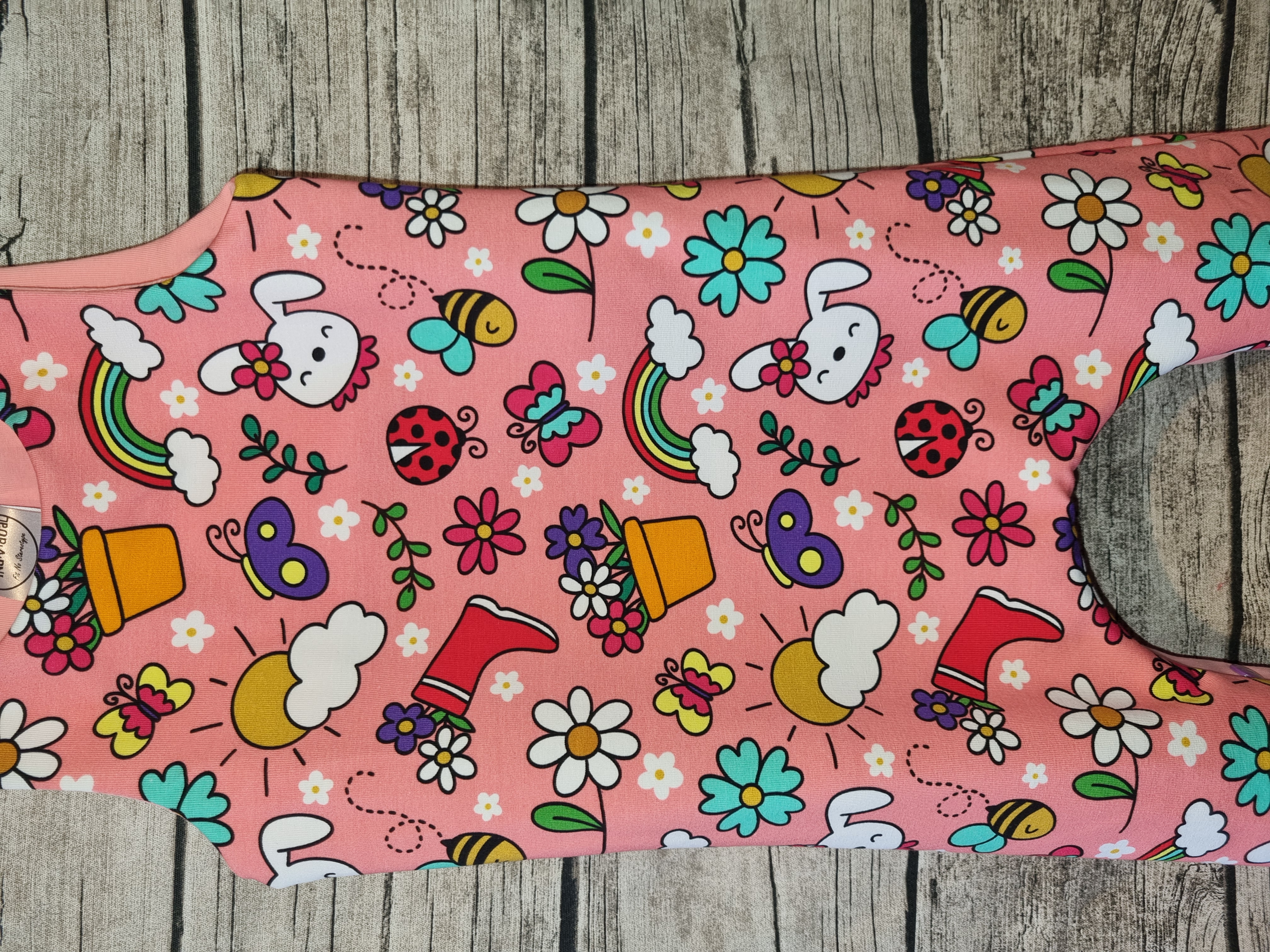 Pink Garden Theme Baby Romper