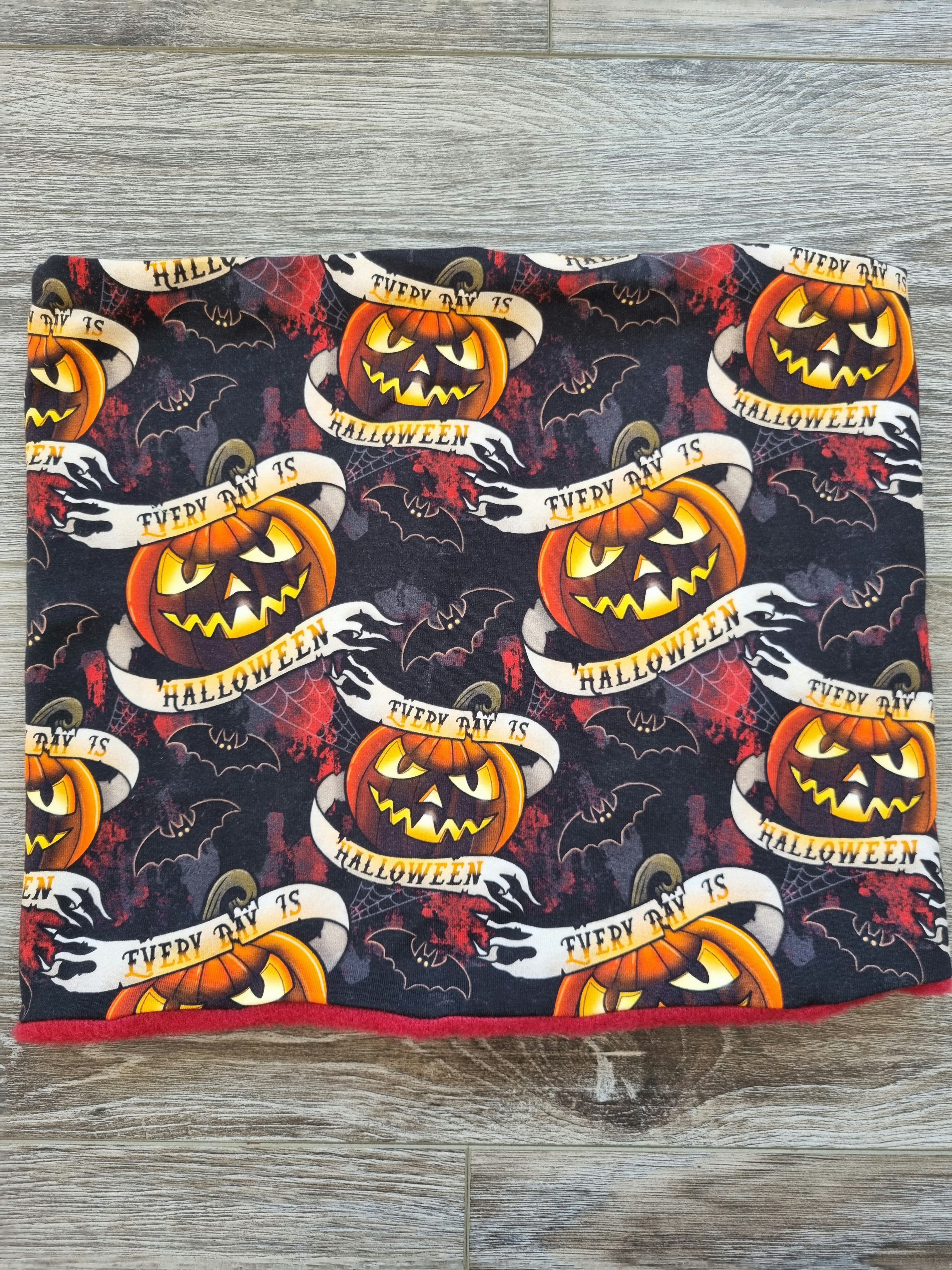 Halloween Pumpkin Print Fabric Snood Neck Warmer