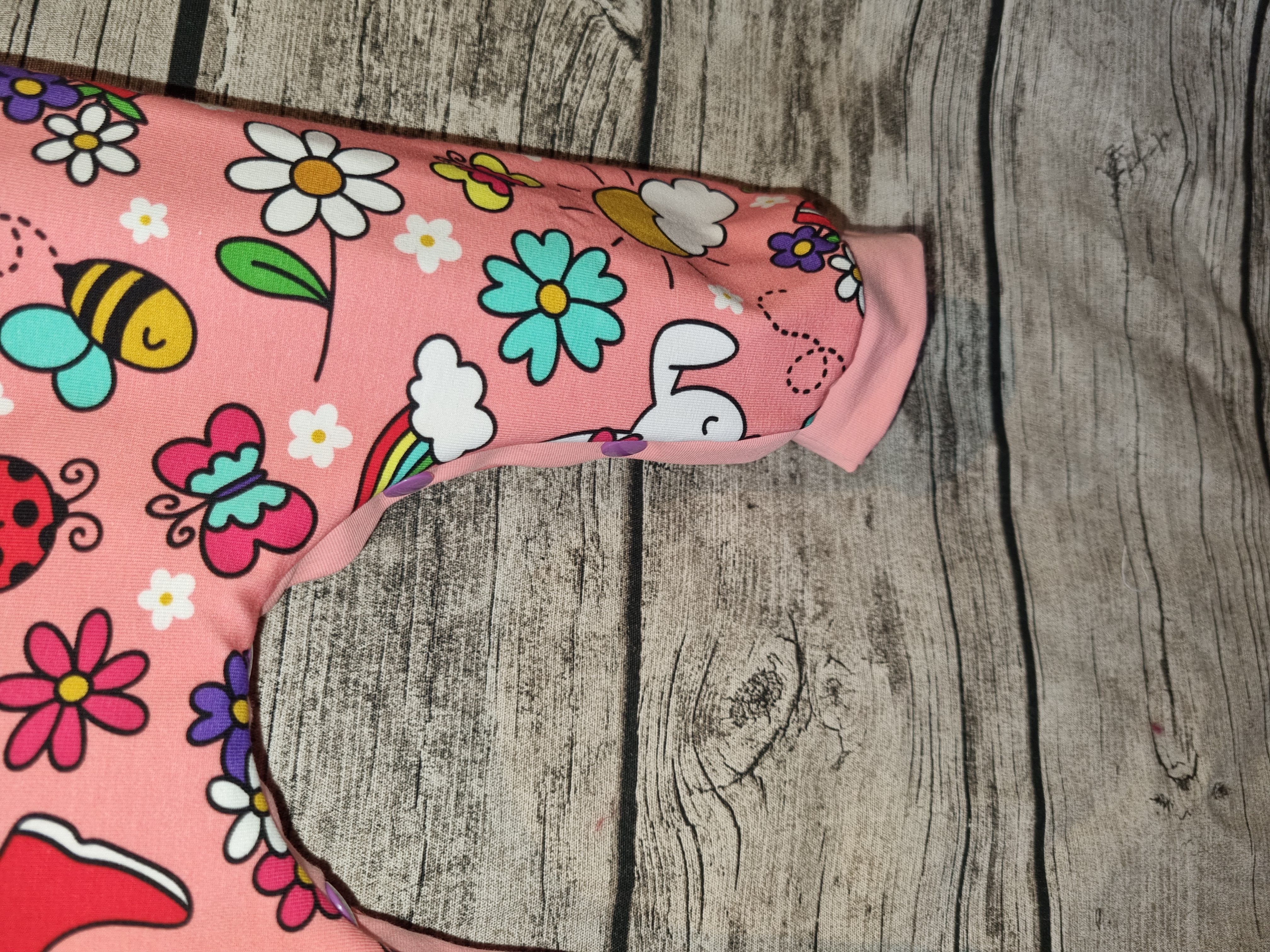 Pink Garden Theme Baby Romper