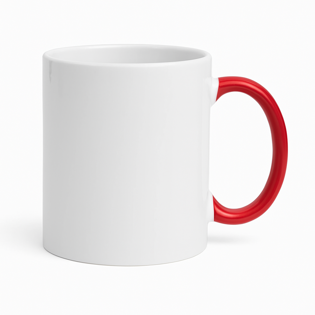 Caneca branca com alça em formato de coração/ colorio