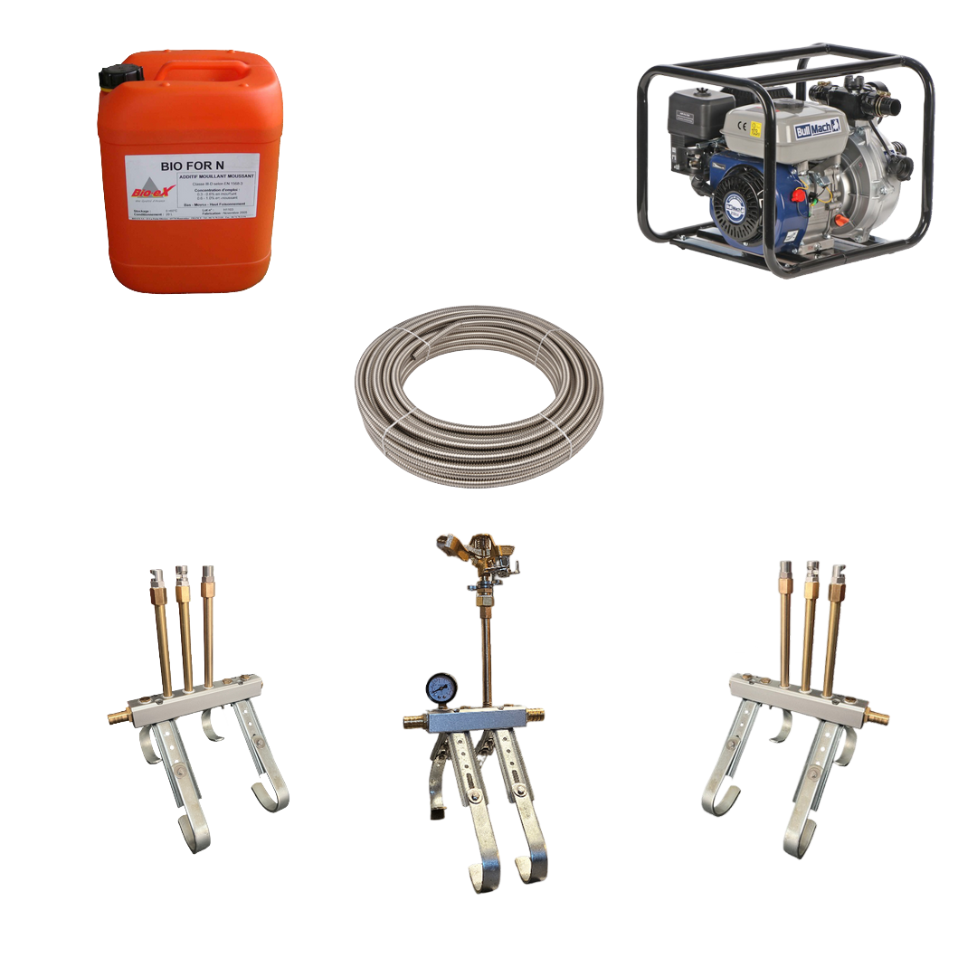 Kit complet 1 Hydrojet + 2 Hydrodôme prêt à installer - Rayonnement + terrain