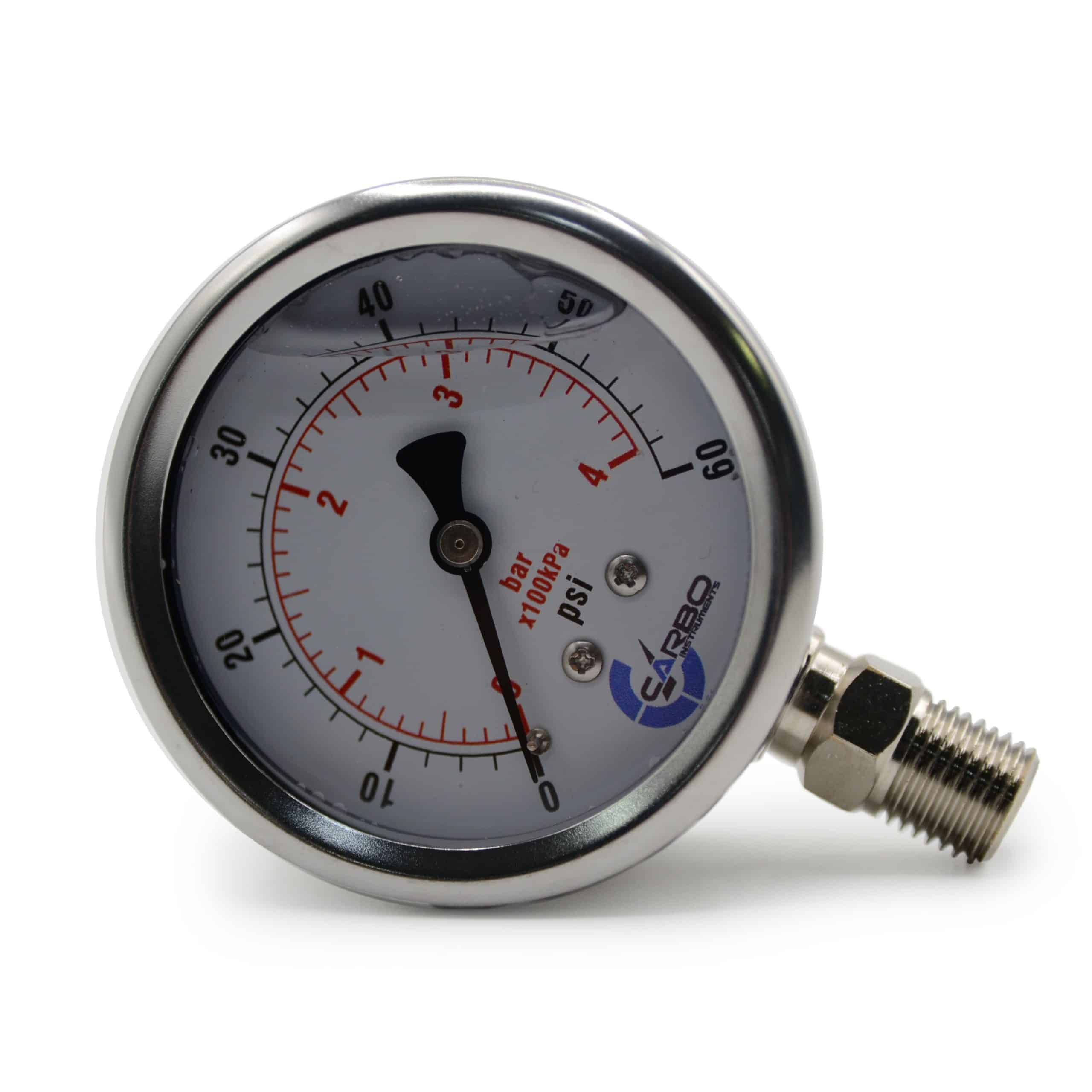 MANÓMETRO 0-60 PSI DE 2 1/2″ X 1/4″ CARBO