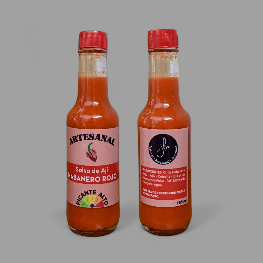 Salsa de habanero rojo 90 ml. y 165 ml.