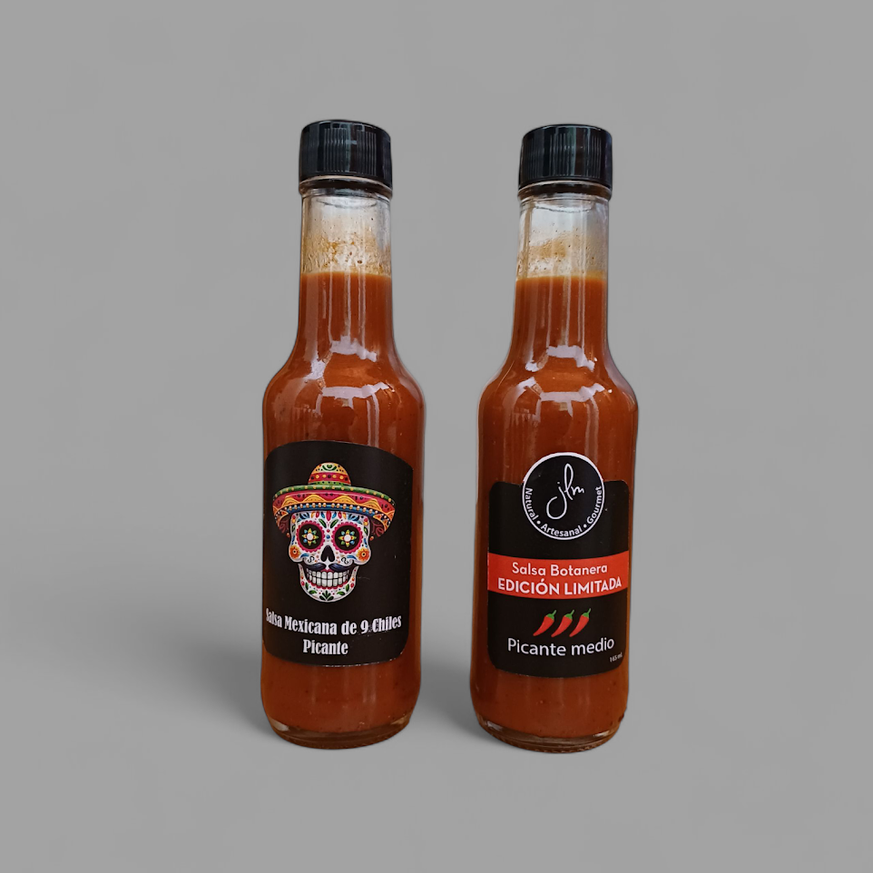 Salsa mexicana de 9 chiles secos 165 ml.