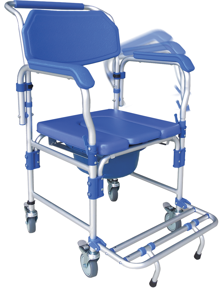 Cadeira de Banho Higiênica D60 com Rodízios e rrservatório 