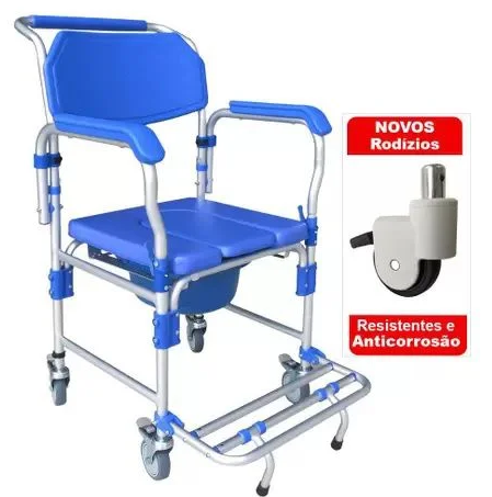 Cadeira de Banho Higiênica D60 com Rodízios e rrservatório 