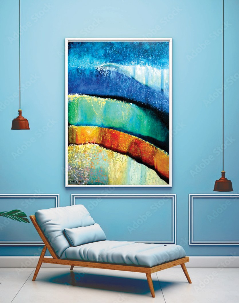 Abstract Wall Art Layers Of Light Prints on Canvas