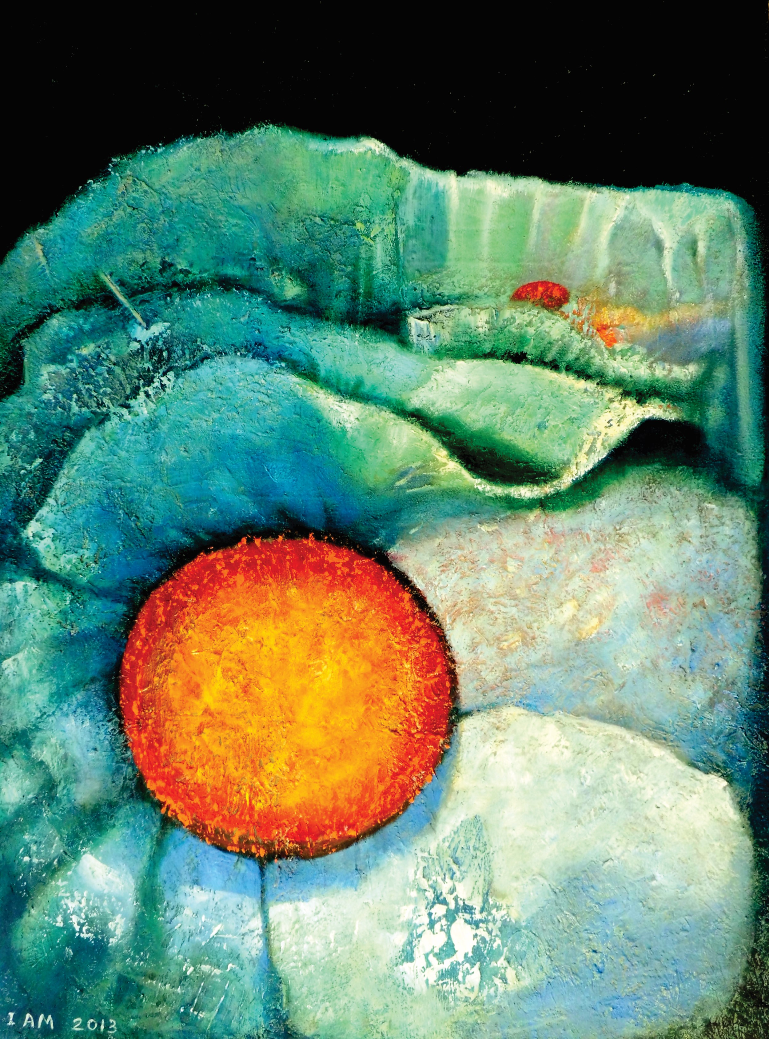 Ice Flower Landscape Painting 30"x40" Acrylic on Canvas