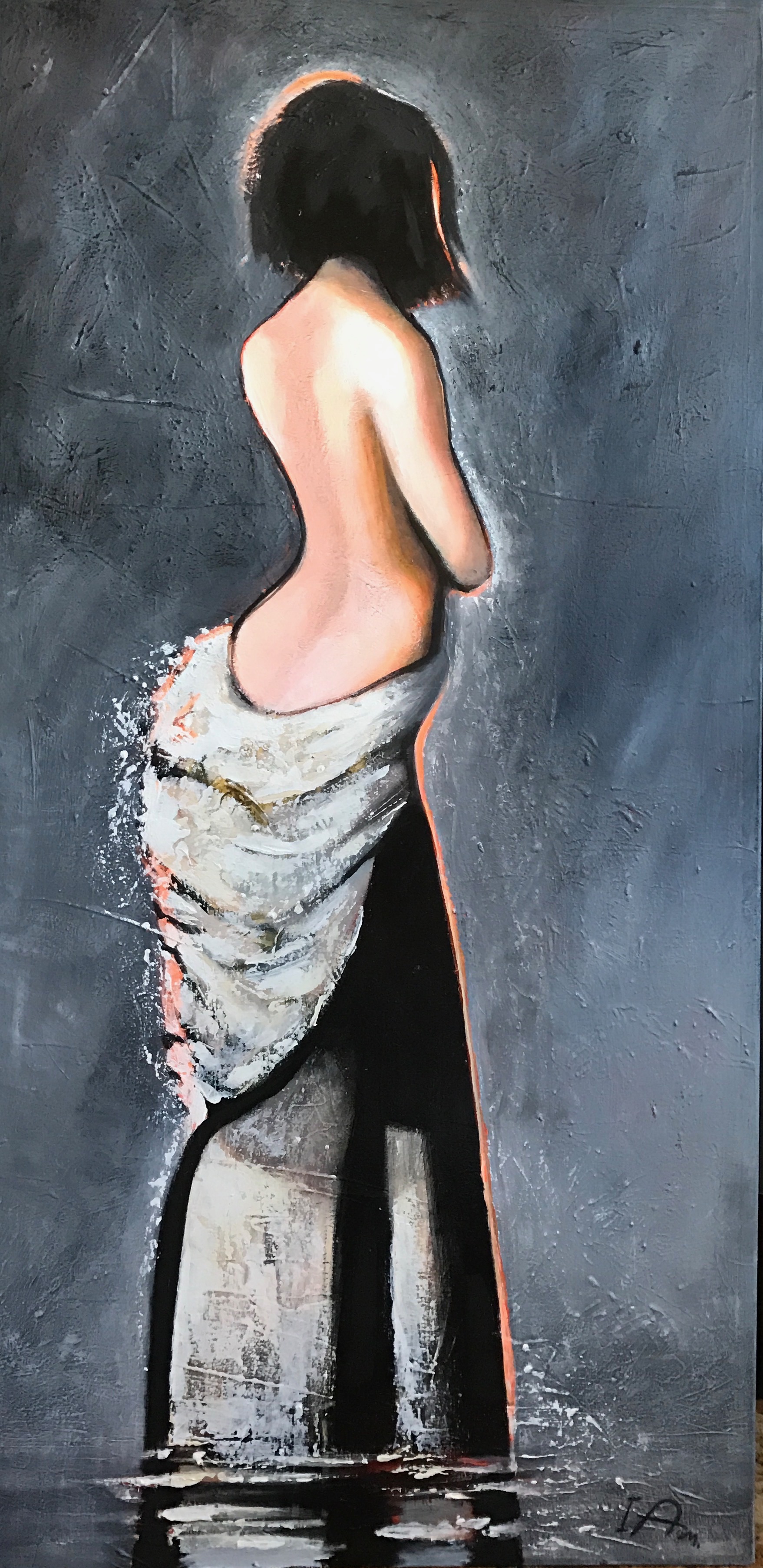 Elegant Nude Woman Painting