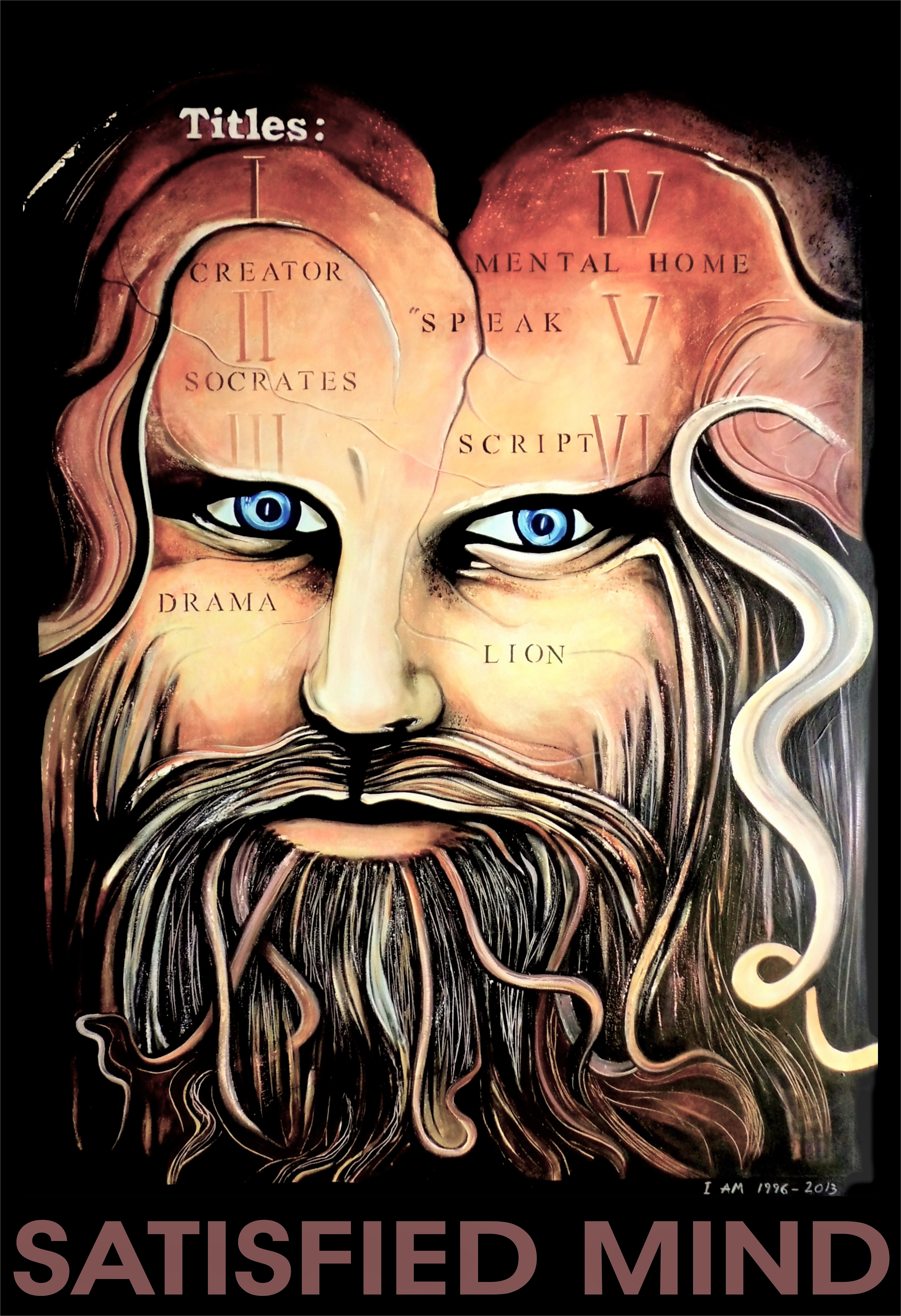 Socrates Satisfied Mind Poster Original Painting 4ft x 6ft SOLD