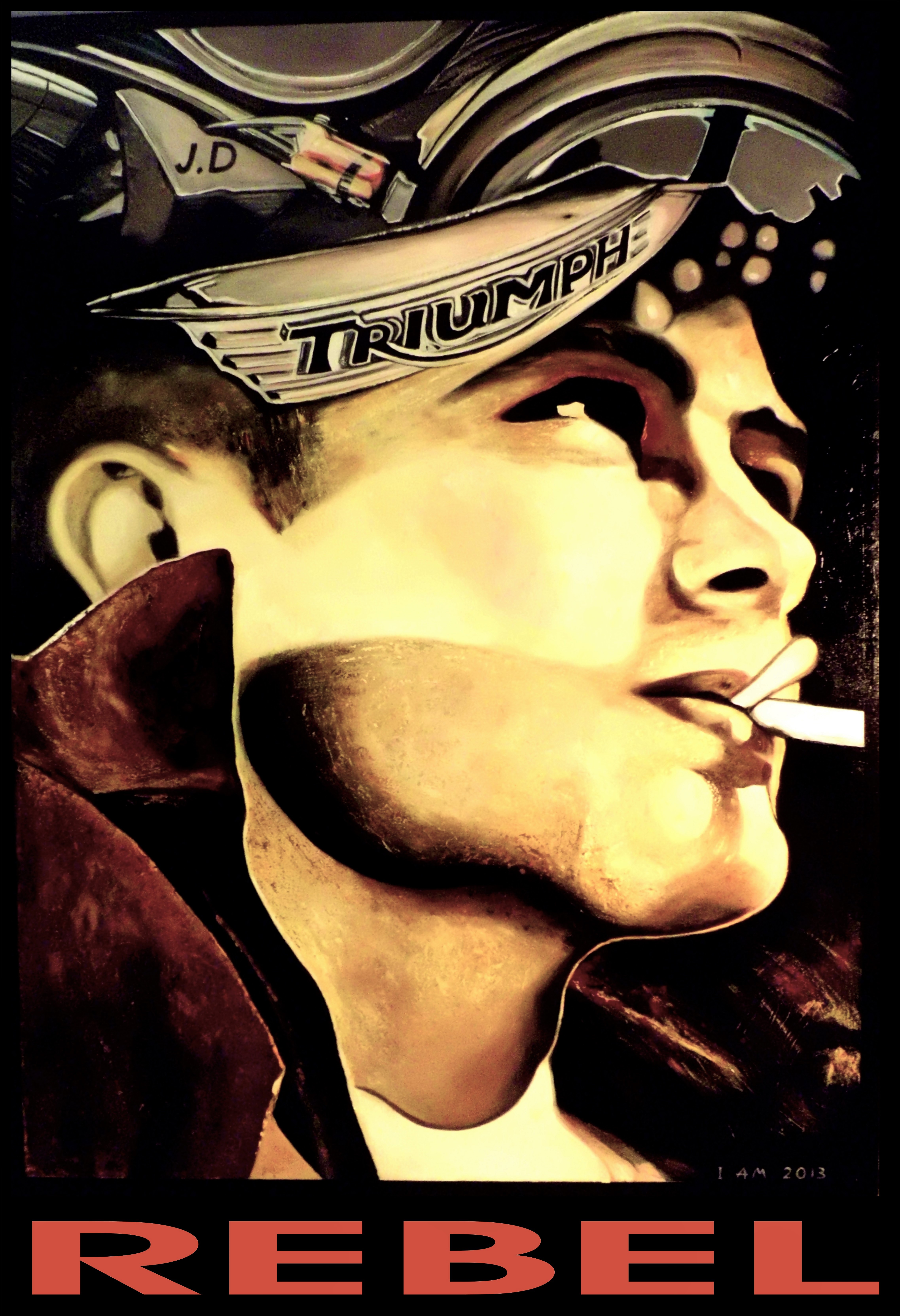 James Dean Rebel Poster Original Painting 4ft x 6ft