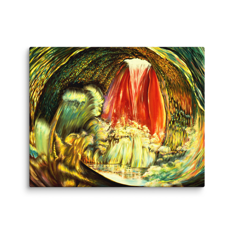 Abstract Waterfall In 5th Dimensional World Canvas Art