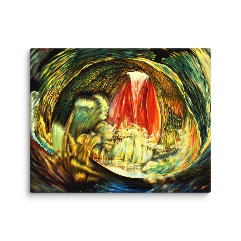 Abstract Waterfall In 5th Dimensional World Canvas Art