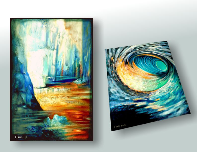 Abstract Ocean Wave Painting 30"x40" Acrylics on Canvas