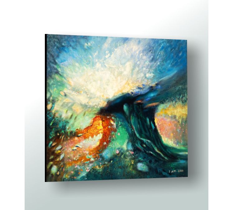 Blue Sunset Magical Tree Landscape Painting 36"x36"