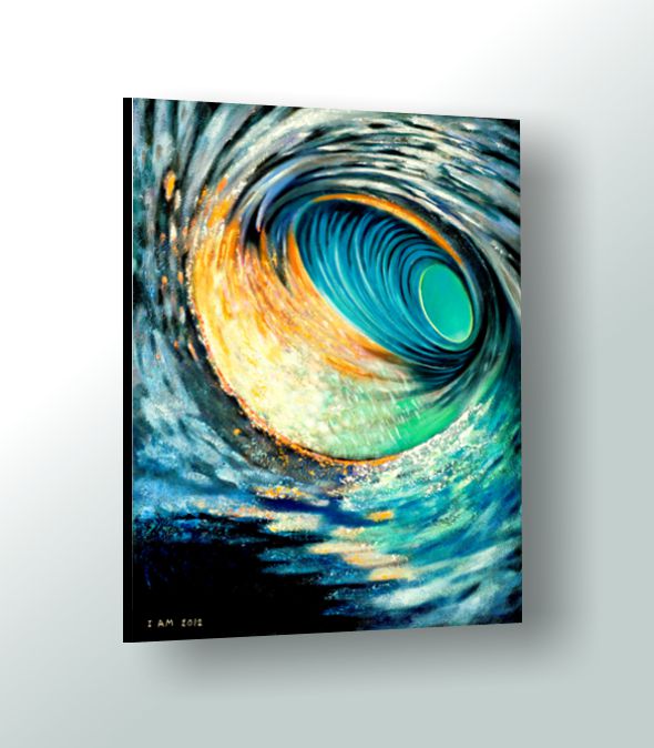 Abstract Ocean Wave Painting 30"x40" Acrylics on Canvas
