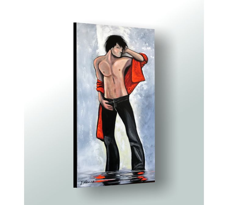 Modern Male Figure Painting 24" x 48" x 0.75"