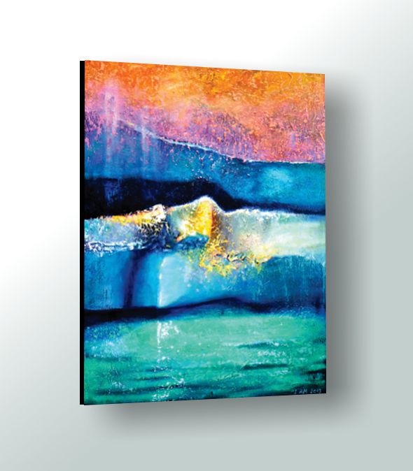 Abstract Ocean Moving World Painting 30"x40" Acrylic on Canvas