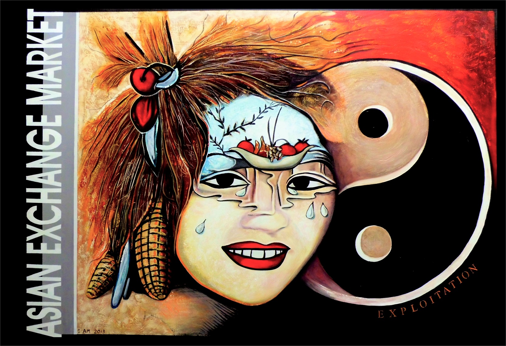 Yin Yang Asian Exchange Market Original Painting 6ft x 4ft