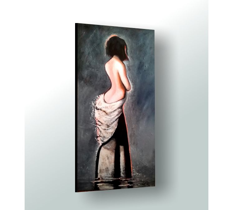 Elegant Nude Woman Painting Size 24" x 48" x 0.75"