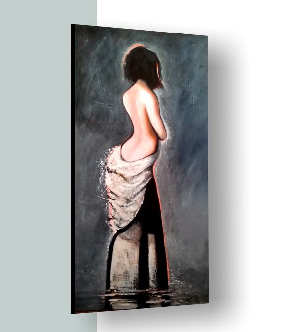 Elegant Nude Woman Painting Size 24" x 48" x 0.75"