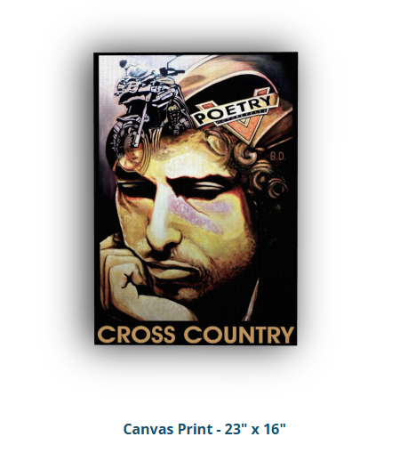 Bob Dylan Cross Country Motorcycle Poster Original Painting 4ft x 6ft