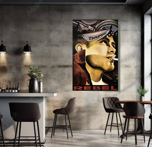 James Dean Rebel Poster Original Painting 4ft x 6ft