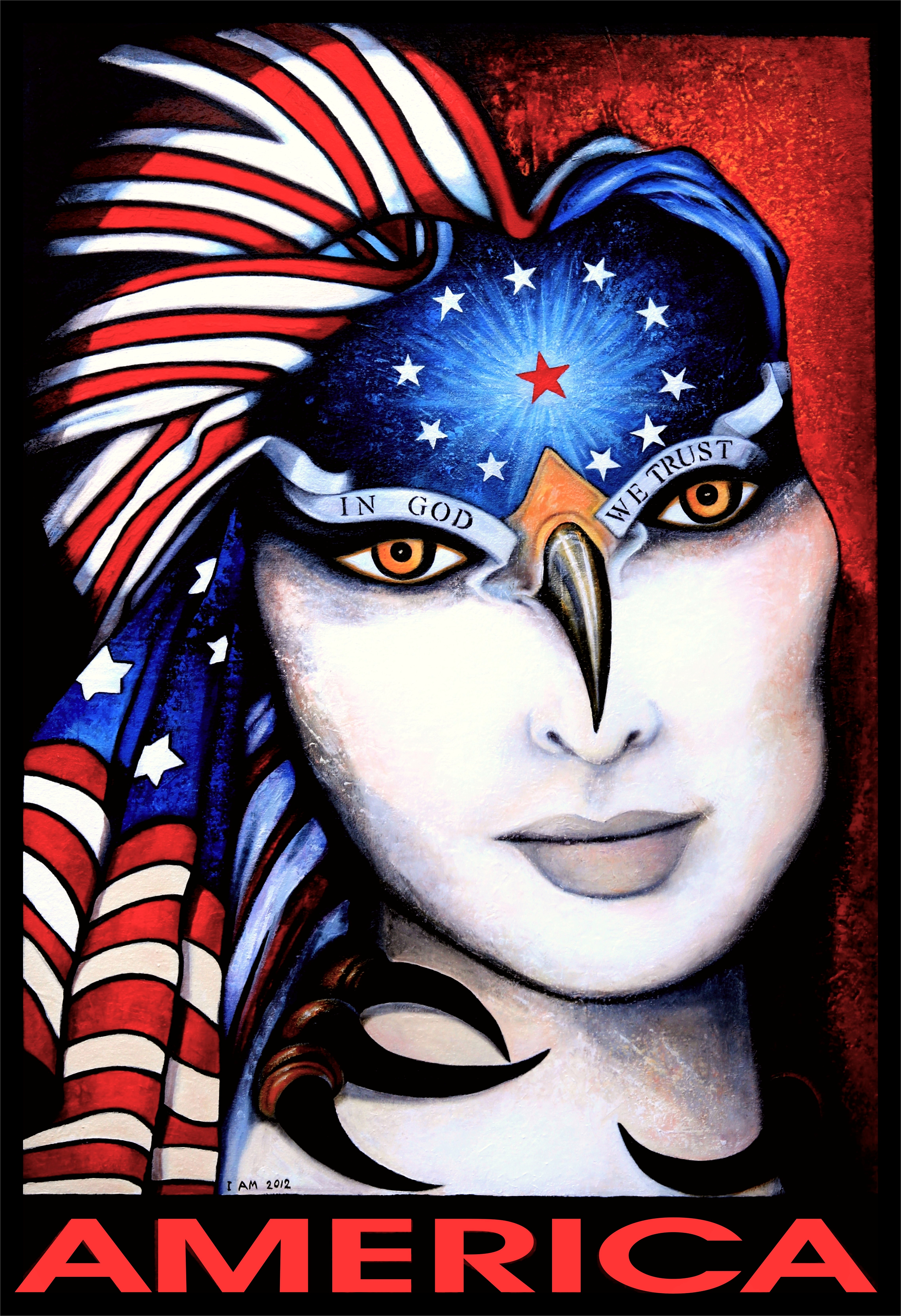 Patriotic America Poster Original Painting 4ft x 6ft SOLD