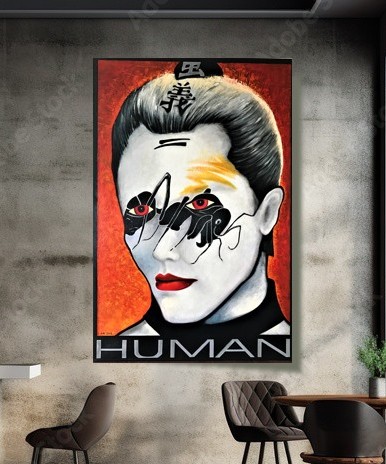 Samurai Human Unt Spirit Guide Original Painting 4ft x 6ft