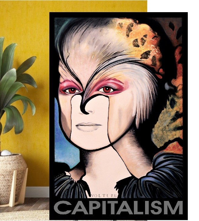 CAPITALISM Vulture Spirit Guide Original Painting 4ft x 6ft