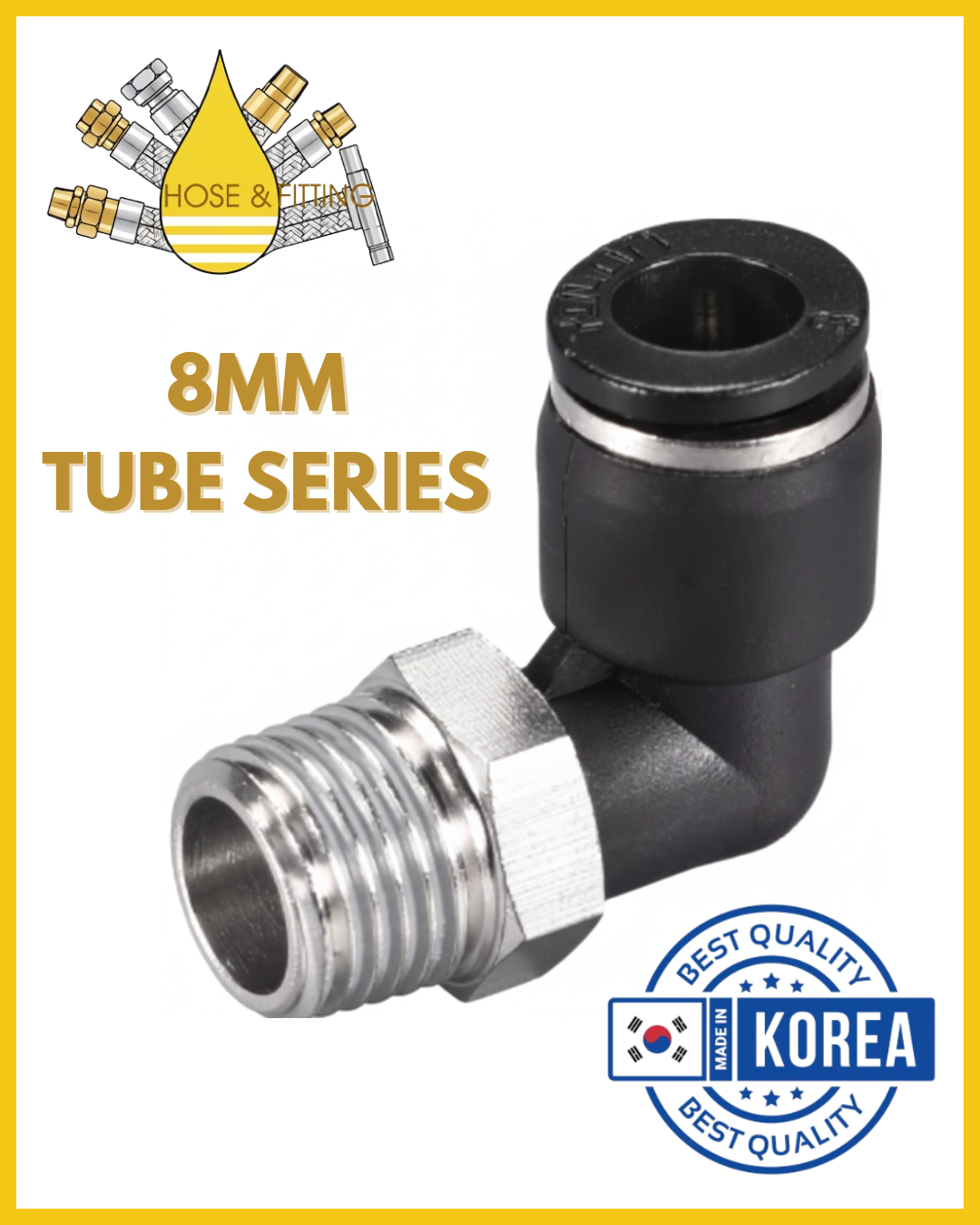 8mm Pneumatic Male Elbow Connector PUL