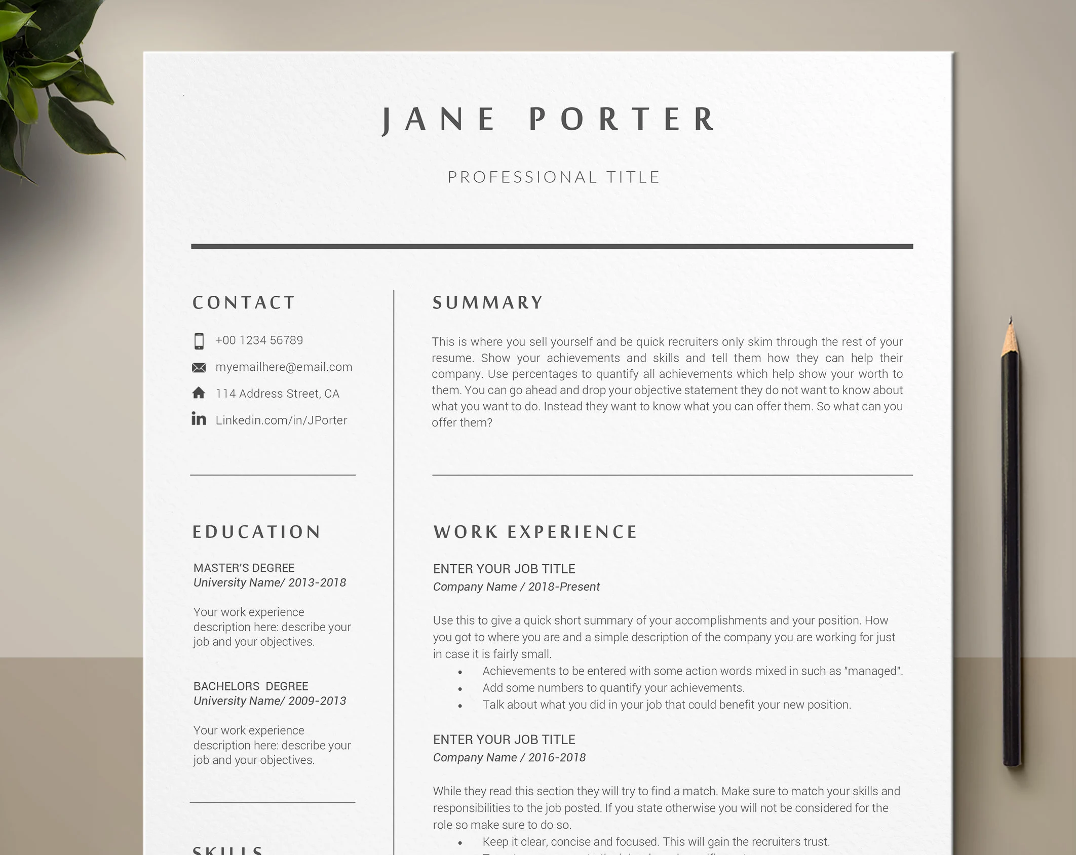 FREE ATS CV DRAFT - ENGLISH