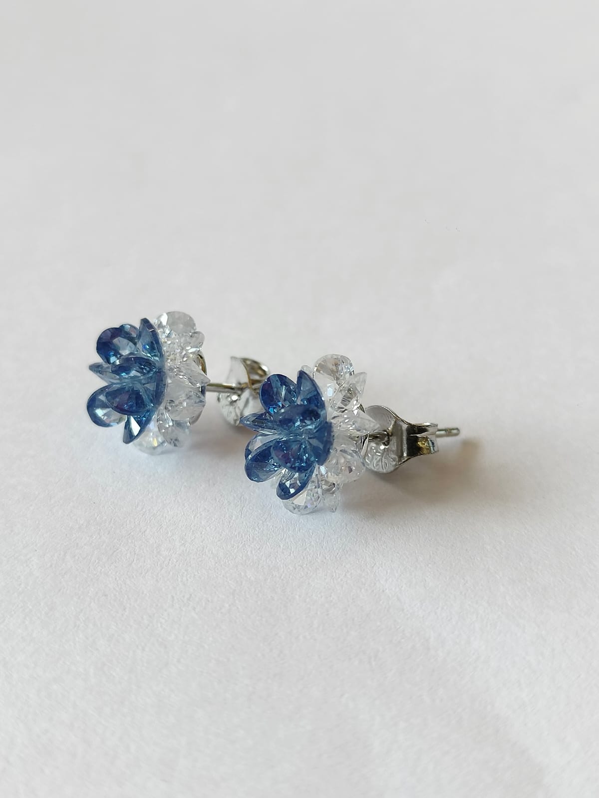 Blue and Clear Crystal Earrings