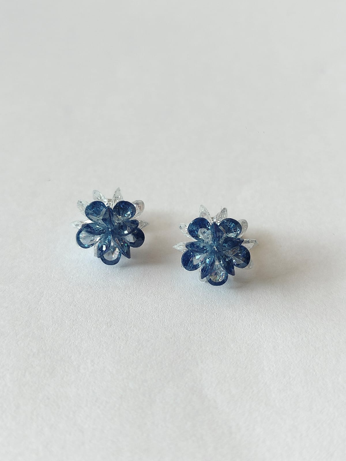 Blue and Clear Crystal Earrings
