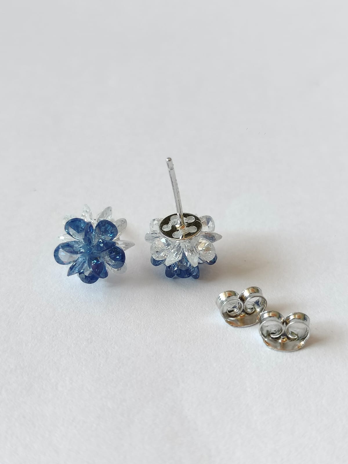 Blue and Clear Crystal Earrings